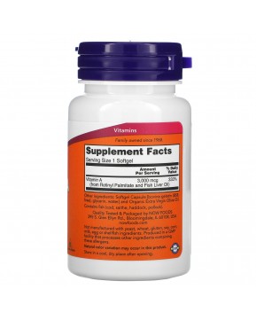 Now Foods, витамин A, 10 000 МЕ, 100 мягких таблеток